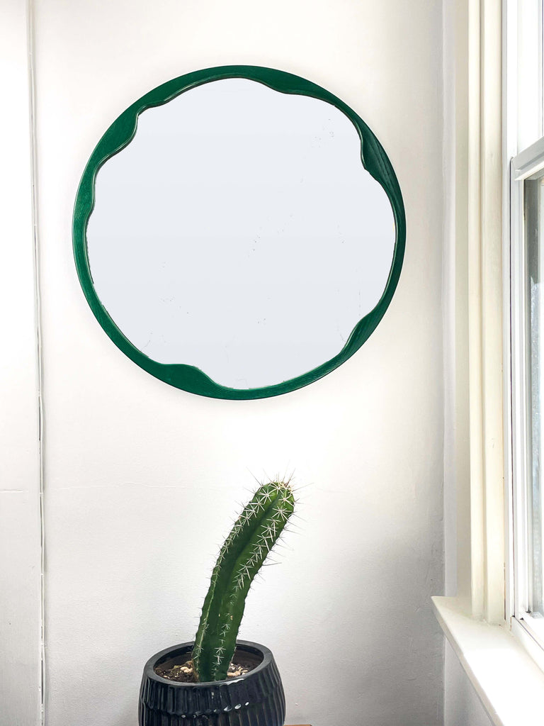 wood frame mirror
