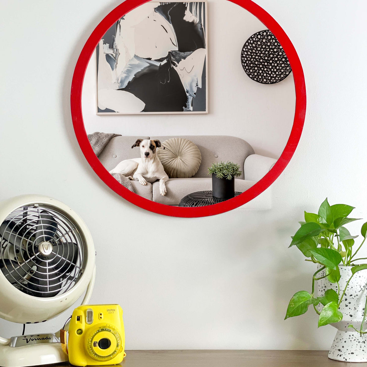 Round Mirror with Painted Frame – Dot & Rose Co